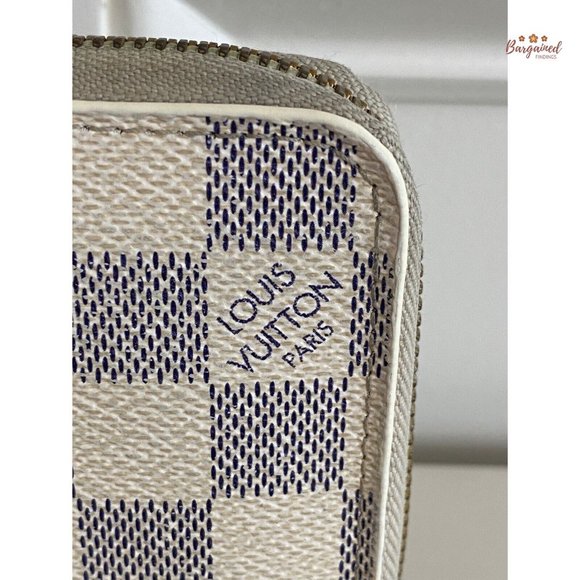 Authentic Louis Vuitton Damier Azur Canvas Leather Zippy Organizer Wallet CA3009 - Picture 2 of 14